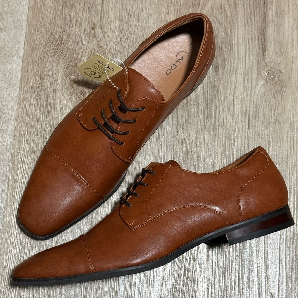 Aldo Belair Cap Toe Lace Up Dress Shoes Cognac Brown Men’s Size 13 New